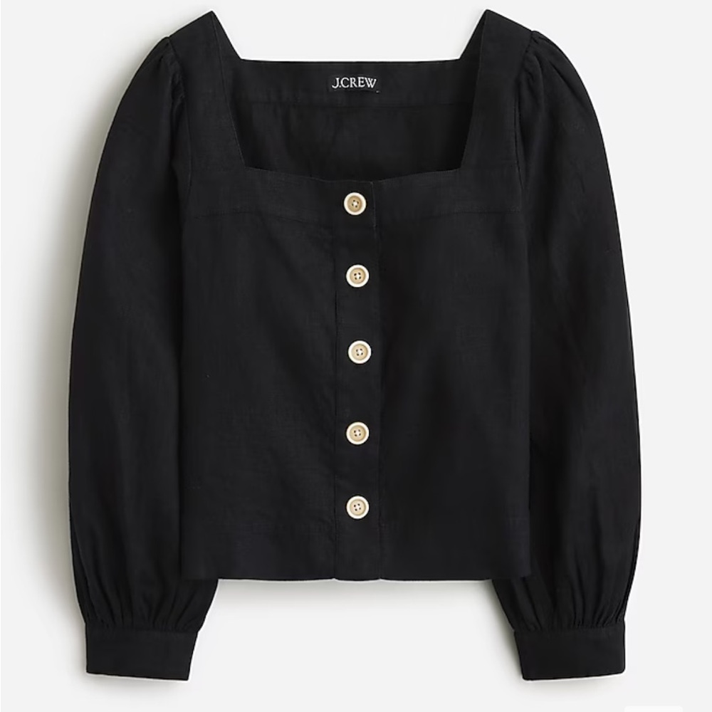 Square neck puff sleeve blouse